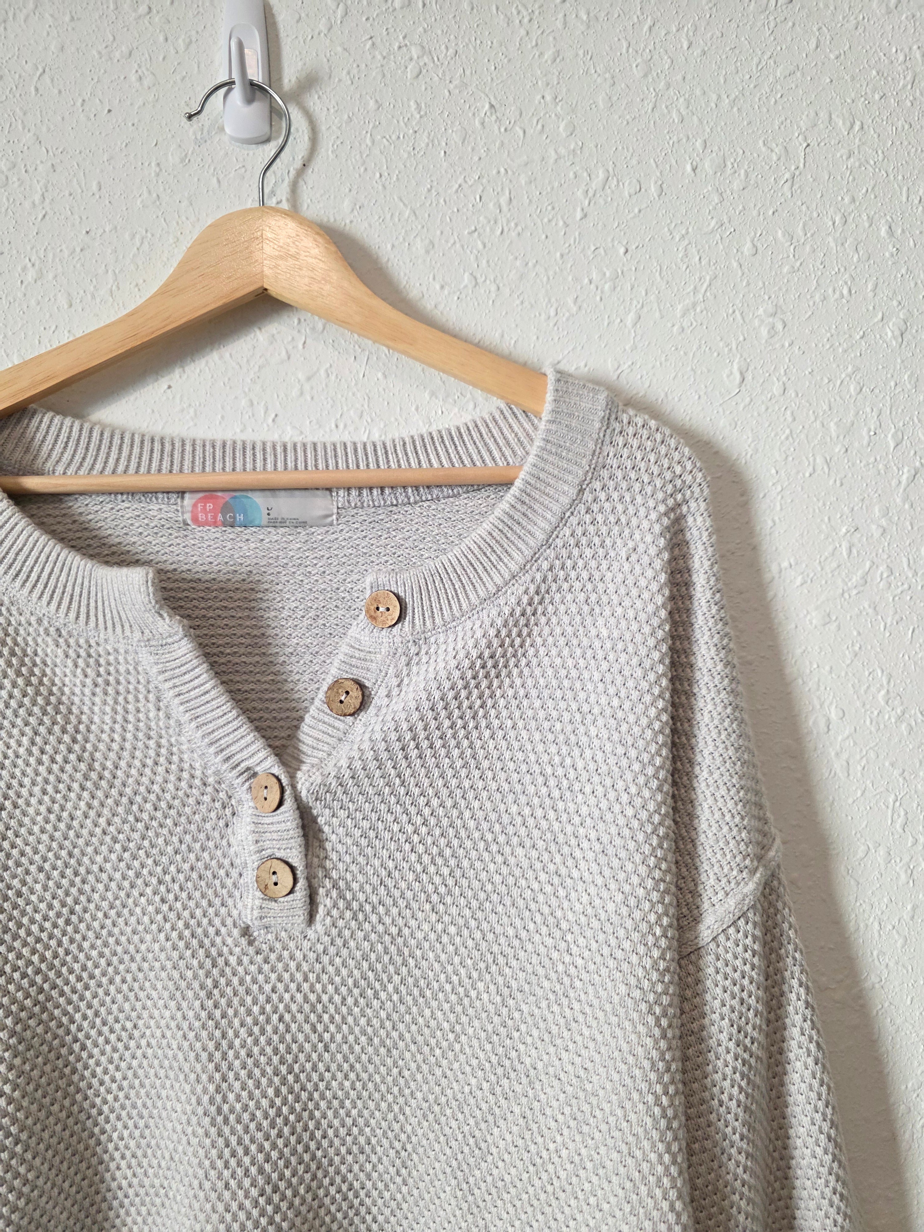 Free People Oversized Waffle Henley (L)