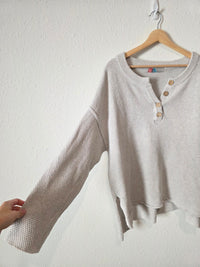 Free People Oversized Waffle Henley (L)