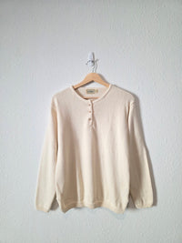 Vintage LL Bean Cotton Henley Sweater (M)