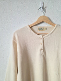 Vintage LL Bean Cotton Henley Sweater (M)