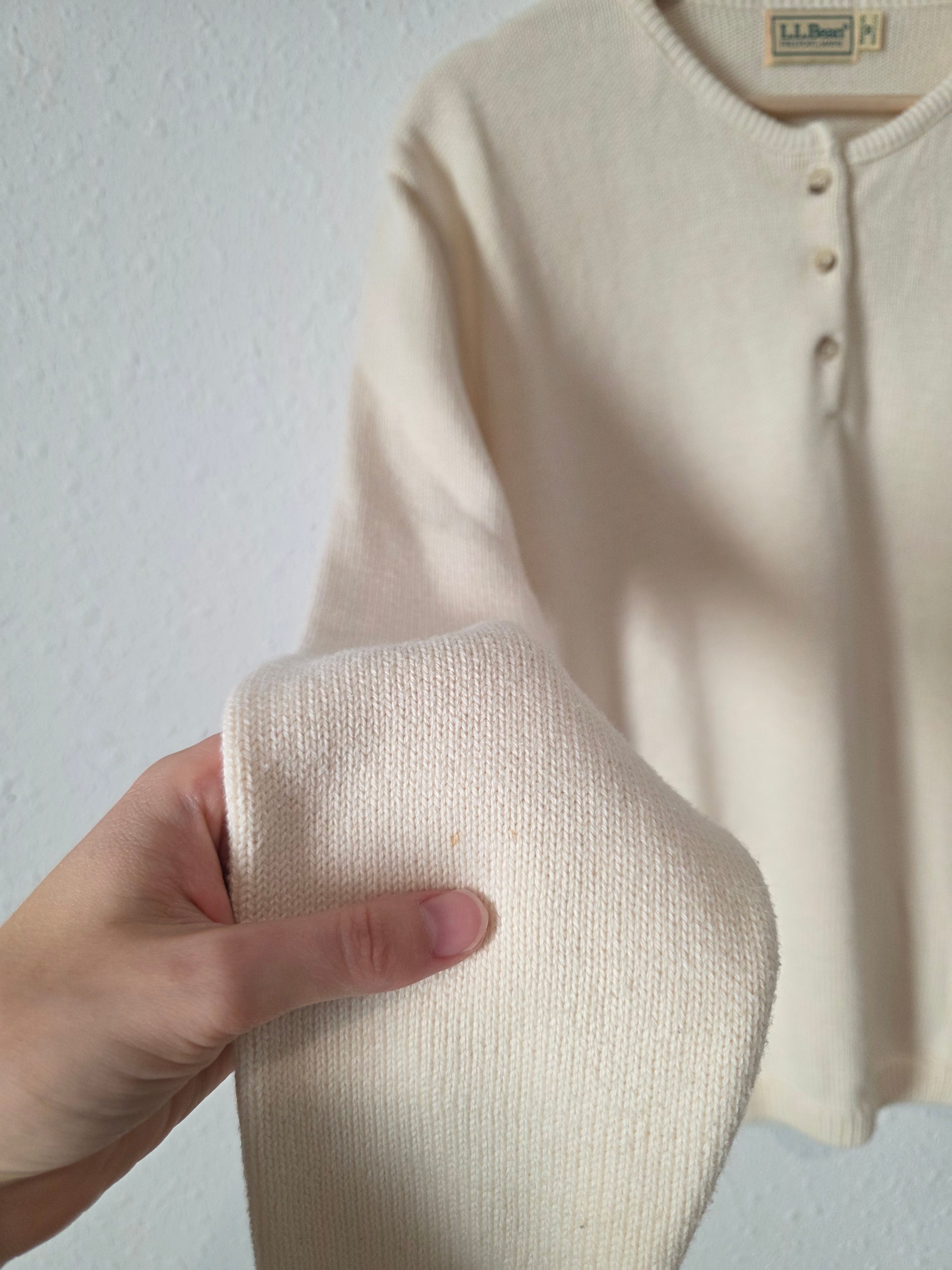 Vintage LL Bean Cotton Henley Sweater (M)