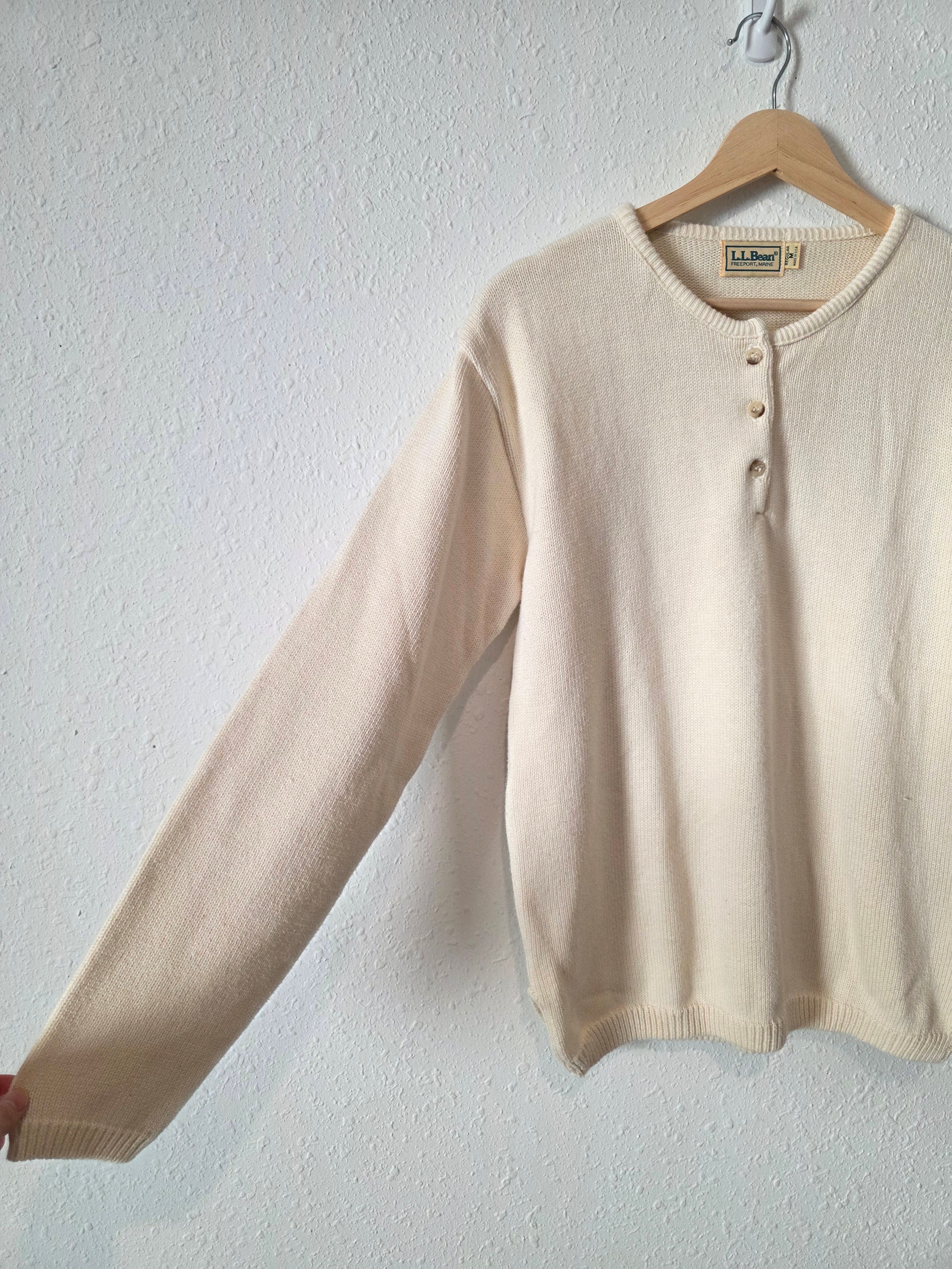 Vintage LL Bean Cotton Henley Sweater (M)
