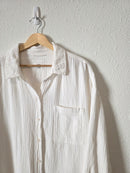 Aerie White Cotton Gauze Button Up (L)