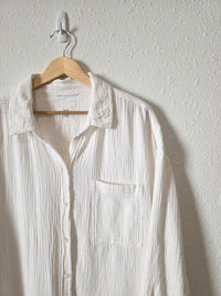 Aerie White Cotton Gauze Button Up (L)