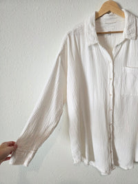 Aerie White Cotton Gauze Button Up (L)