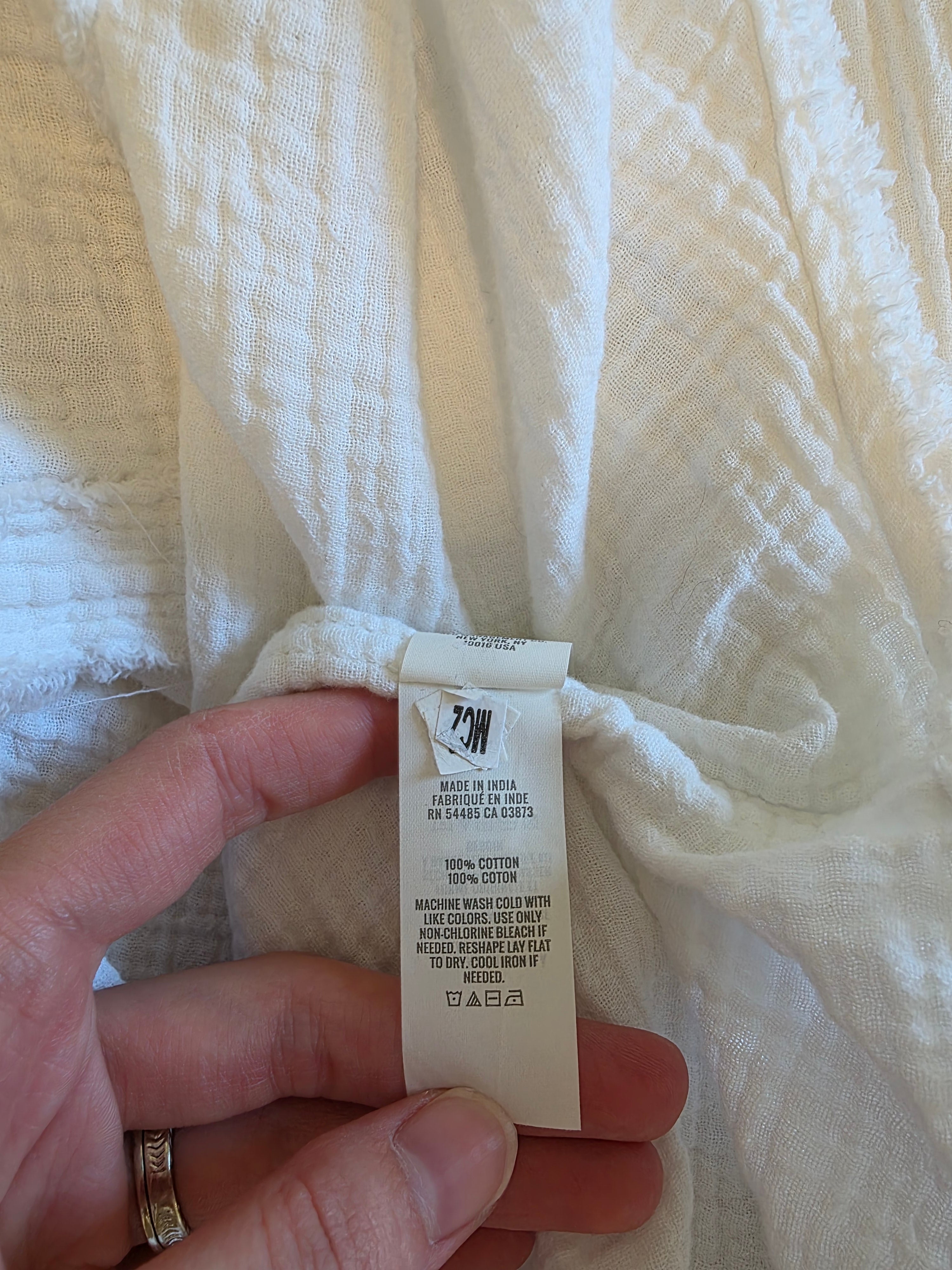 Aerie White Cotton Gauze Button Up (L)