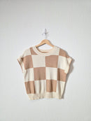 NEW Neutral Checkered Top (S)