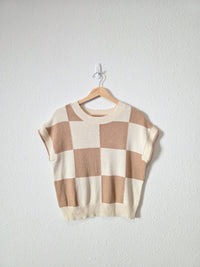 NEW Neutral Checkered Top (S)