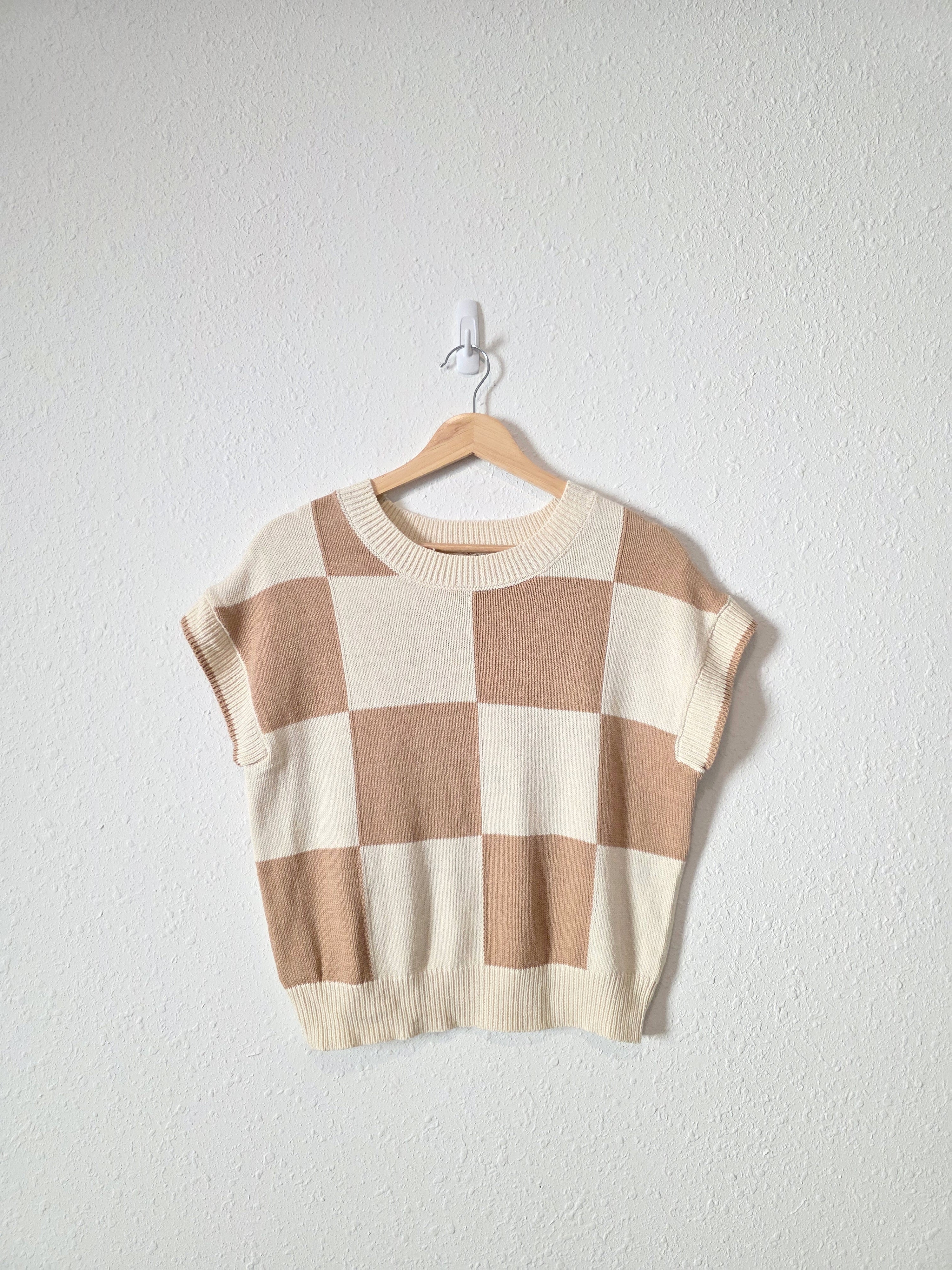 NEW Neutral Checkered Top (S)