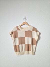 NEW Neutral Checkered Top (S)