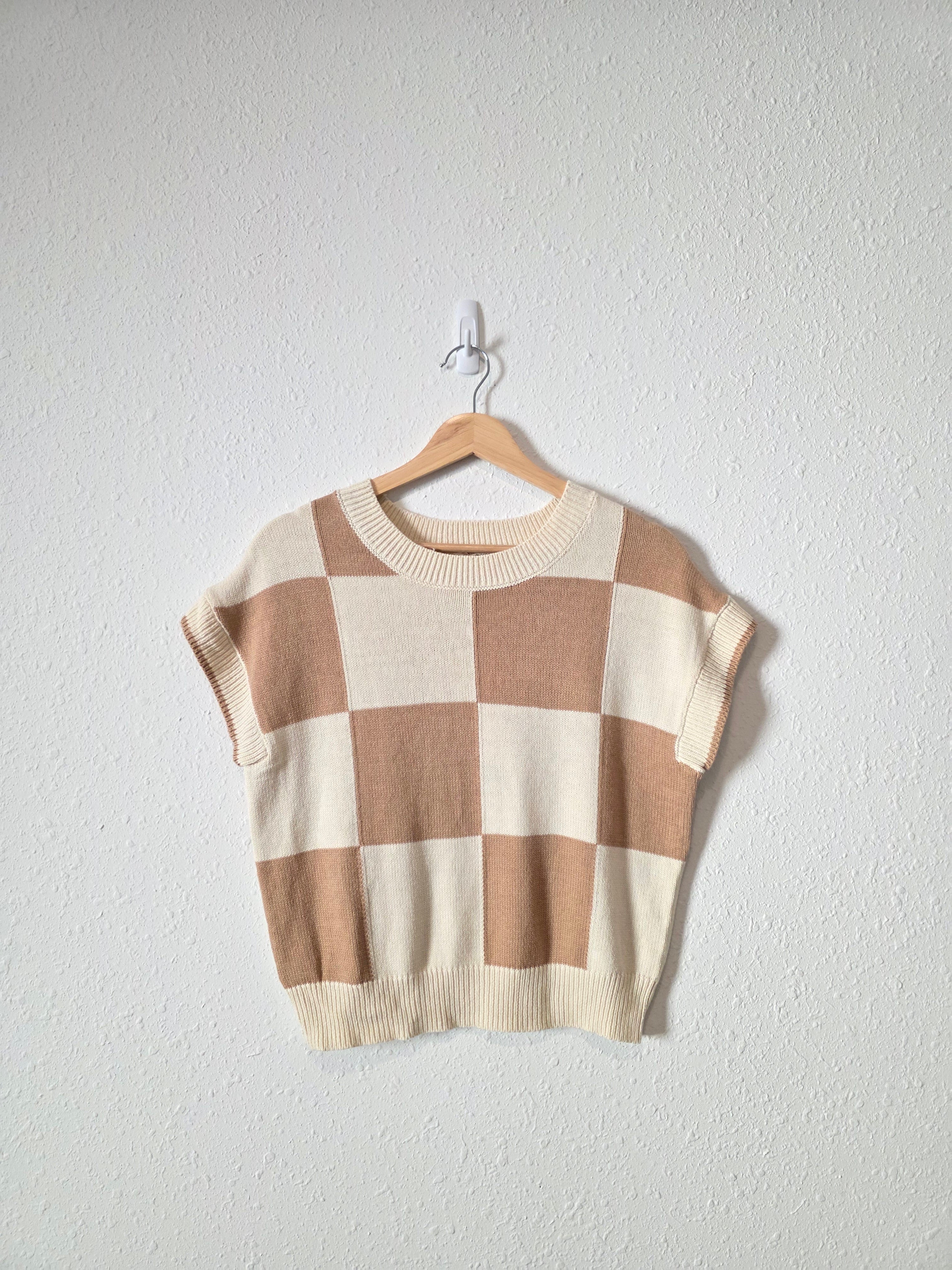 NEW Neutral Checkered Top (S)