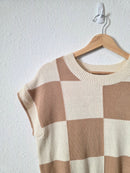 NEW Neutral Checkered Top (S)