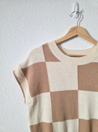 NEW Neutral Checkered Top (S)