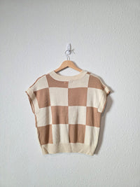 NEW Neutral Checkered Top (S)