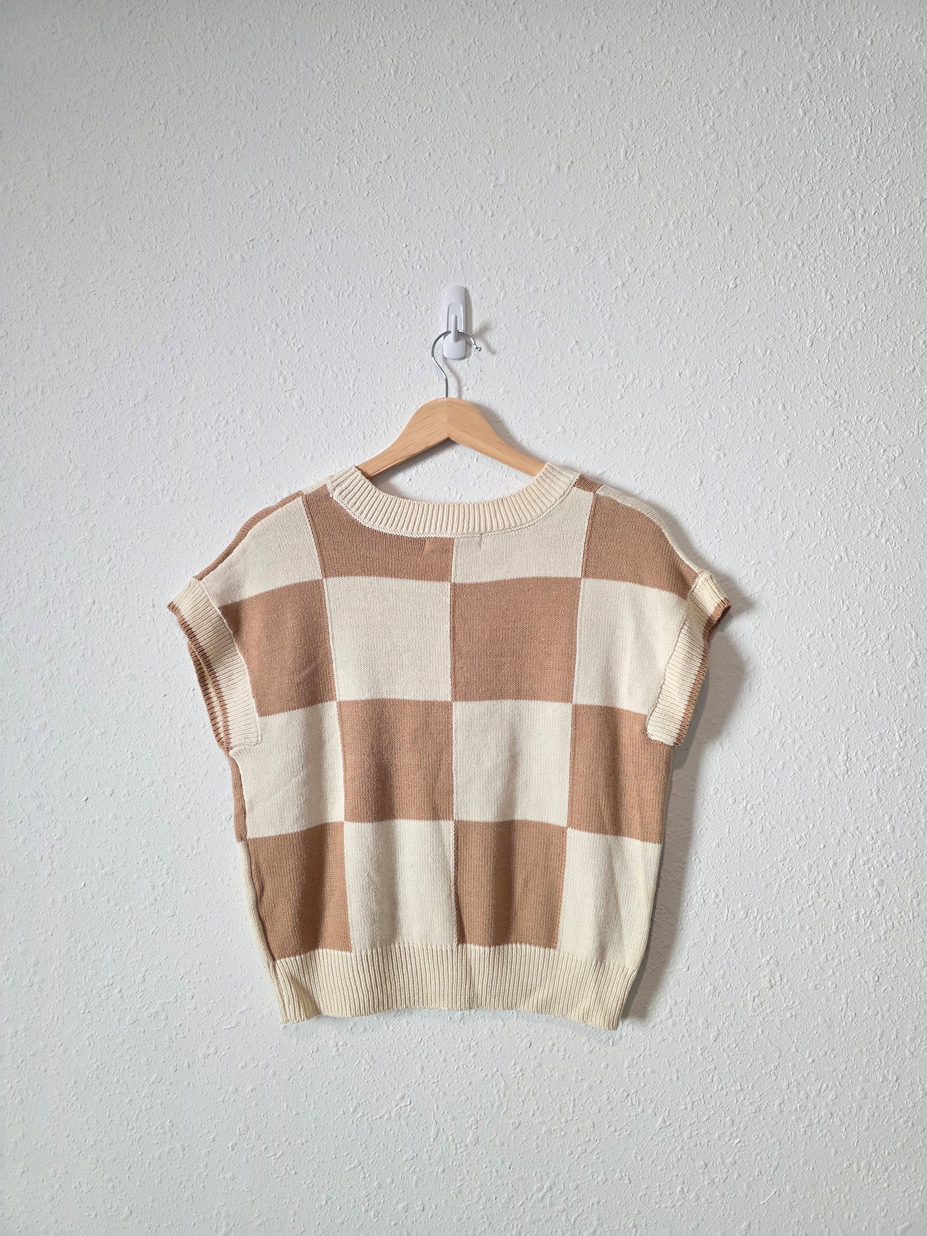 NEW Neutral Checkered Top (S)