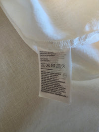 White Linen Cotton Puff Sleeve Blouse (XL)