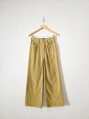 Chartreuse Wide Leg Cord Jeans (25)