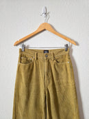 Chartreuse Wide Leg Cord Jeans (25)