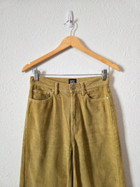 Chartreuse Wide Leg Cord Jeans (25)