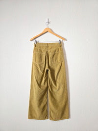 Chartreuse Wide Leg Cord Jeans (25)