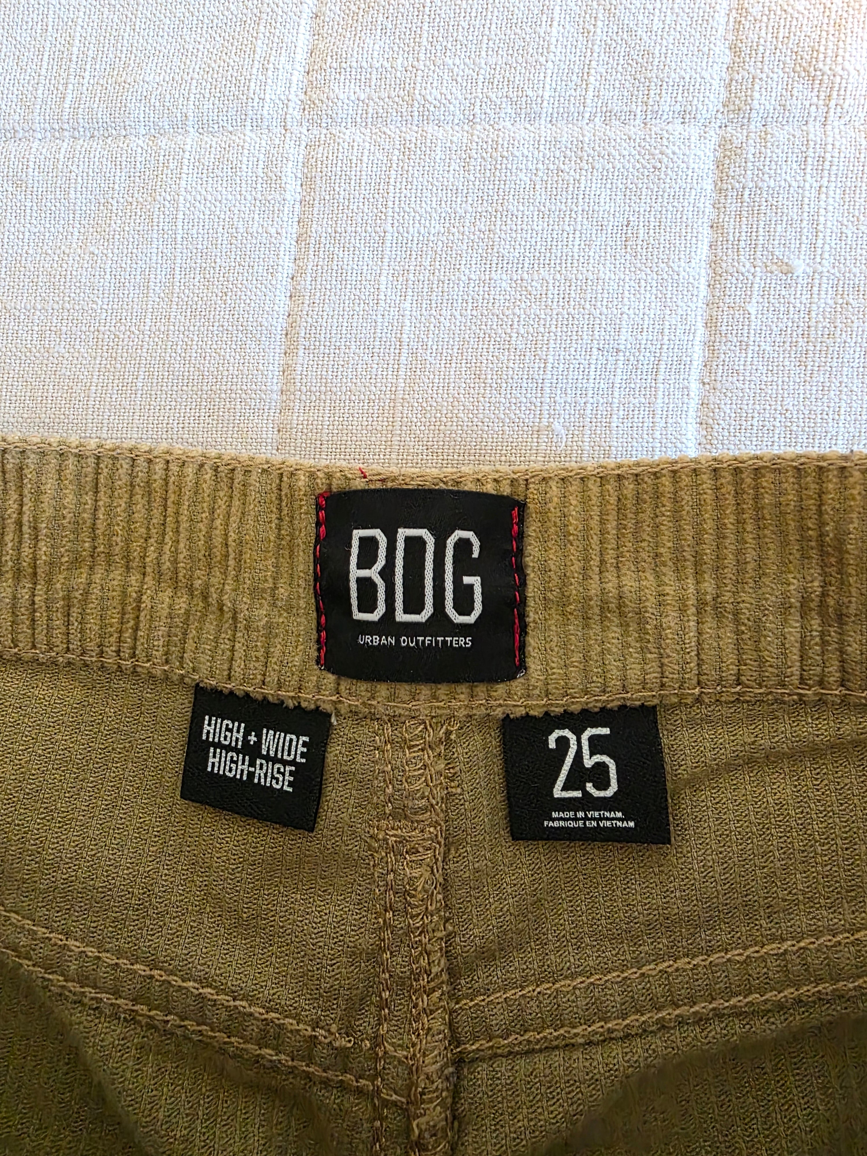 Chartreuse Wide Leg Cord Jeans (25)
