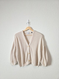 Cabi Ribbed Puff Sleeve Sweater (S)