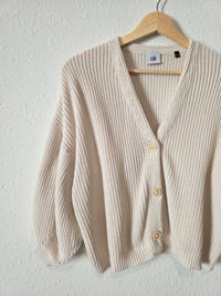 Cabi Ribbed Puff Sleeve Sweater (S)