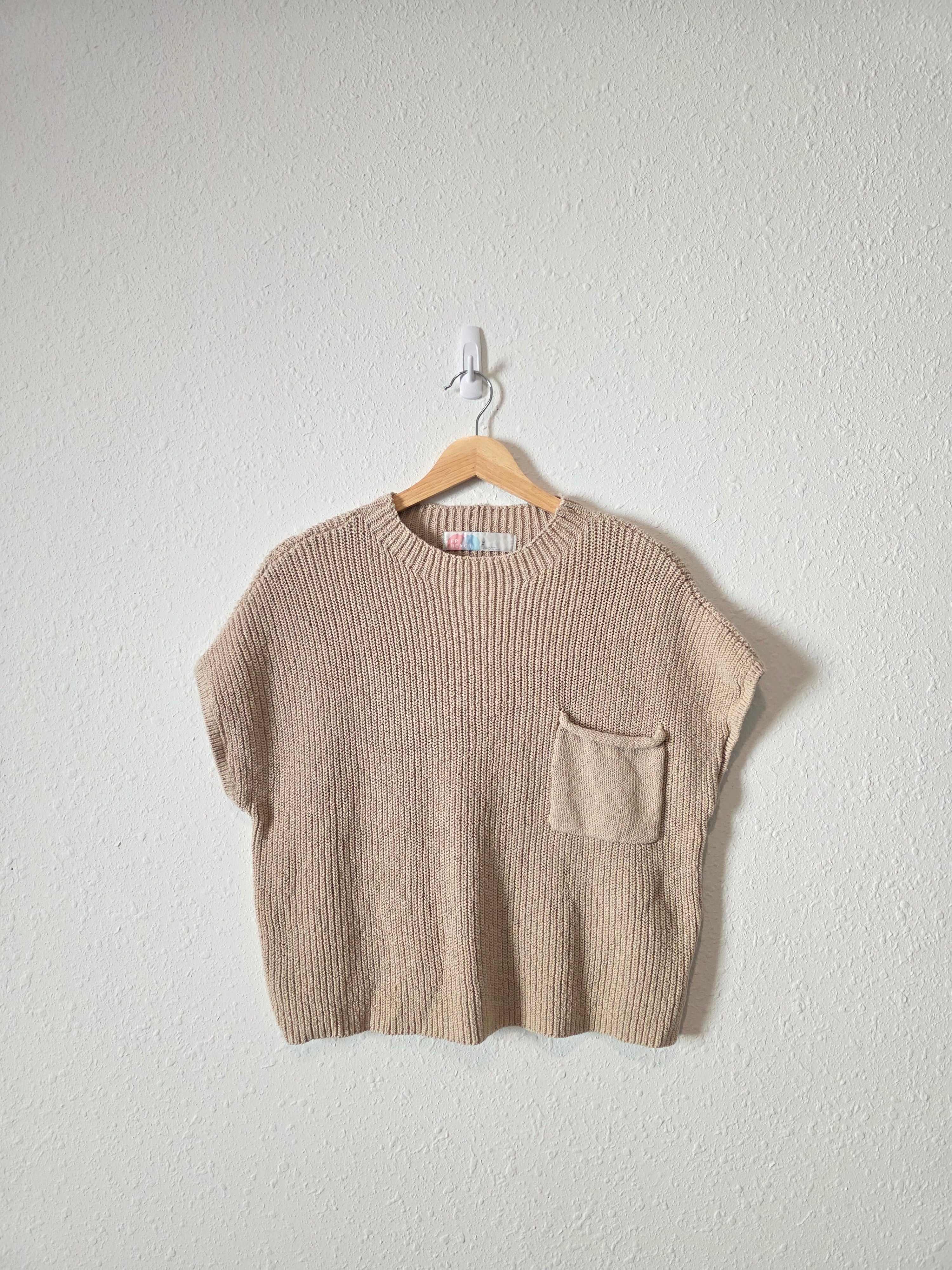 Free People Neutral Knit Top (L)