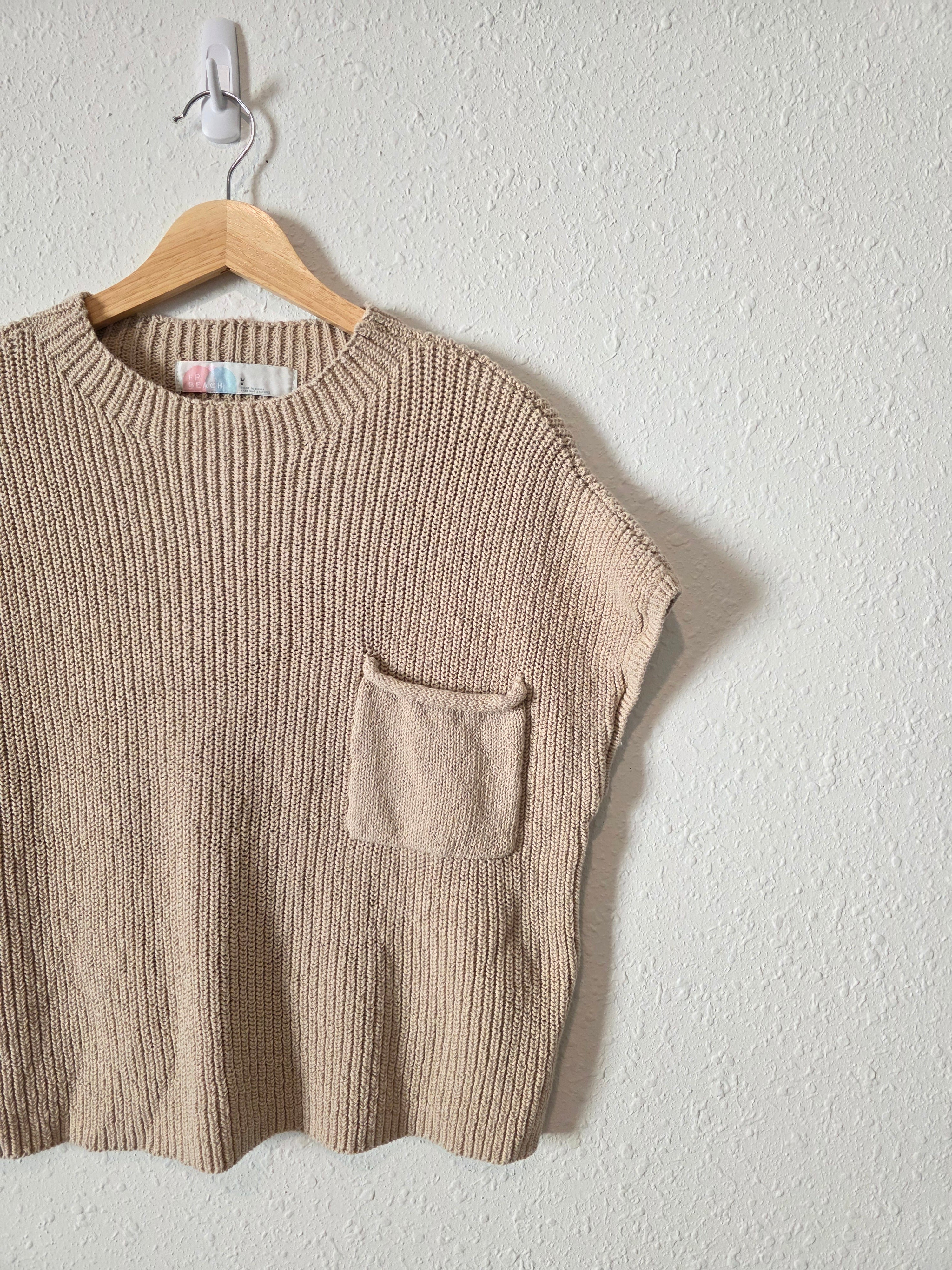 Free People Neutral Knit Top (L)