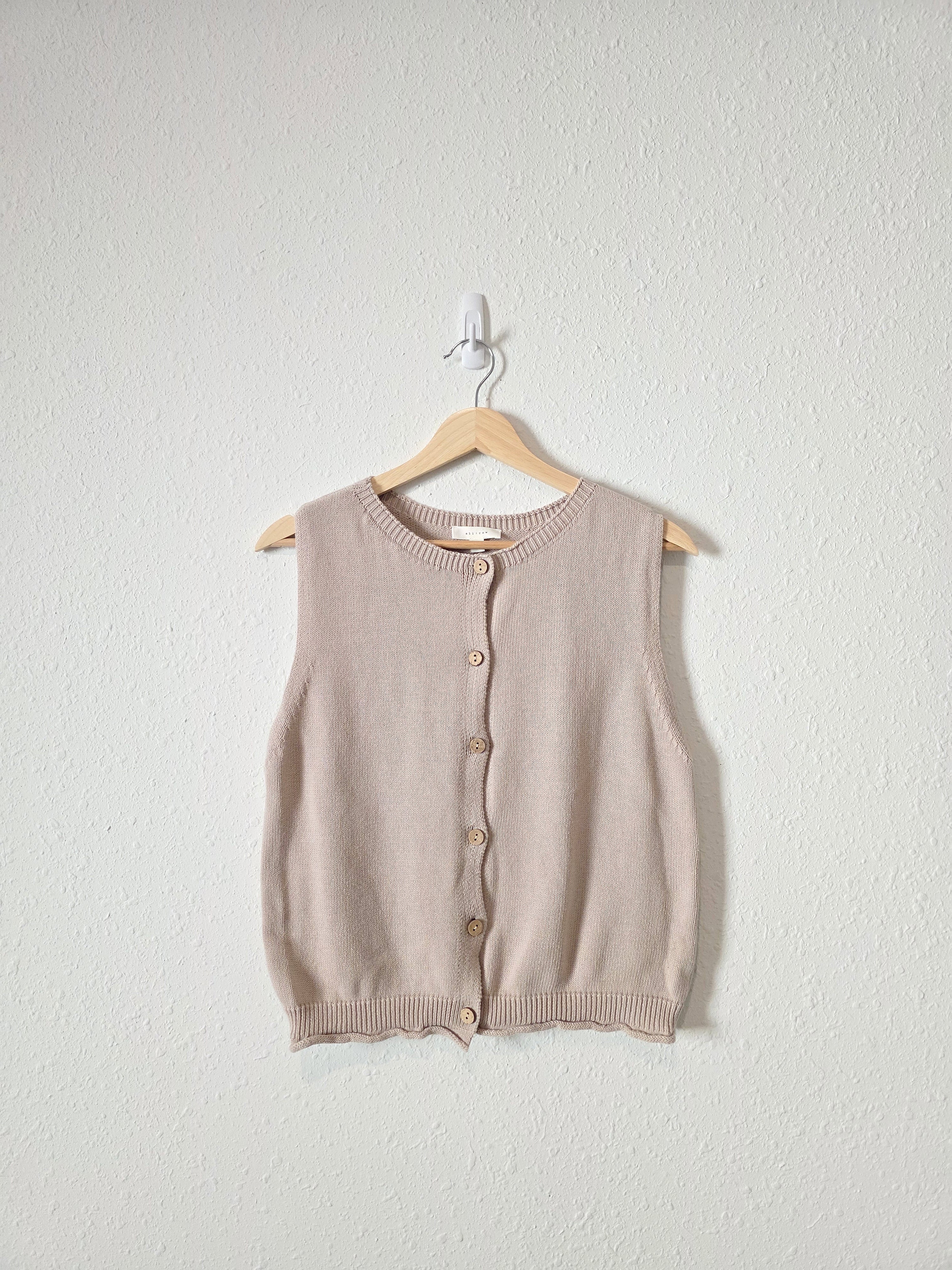 All Row Taupe Cotton Tank (S)