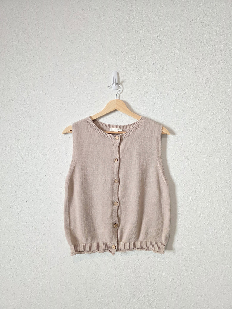 All Row Taupe Cotton Tank (S)