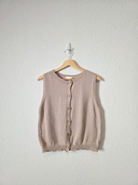 All Row Taupe Cotton Tank (S)