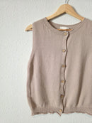 All Row Taupe Cotton Tank (S)