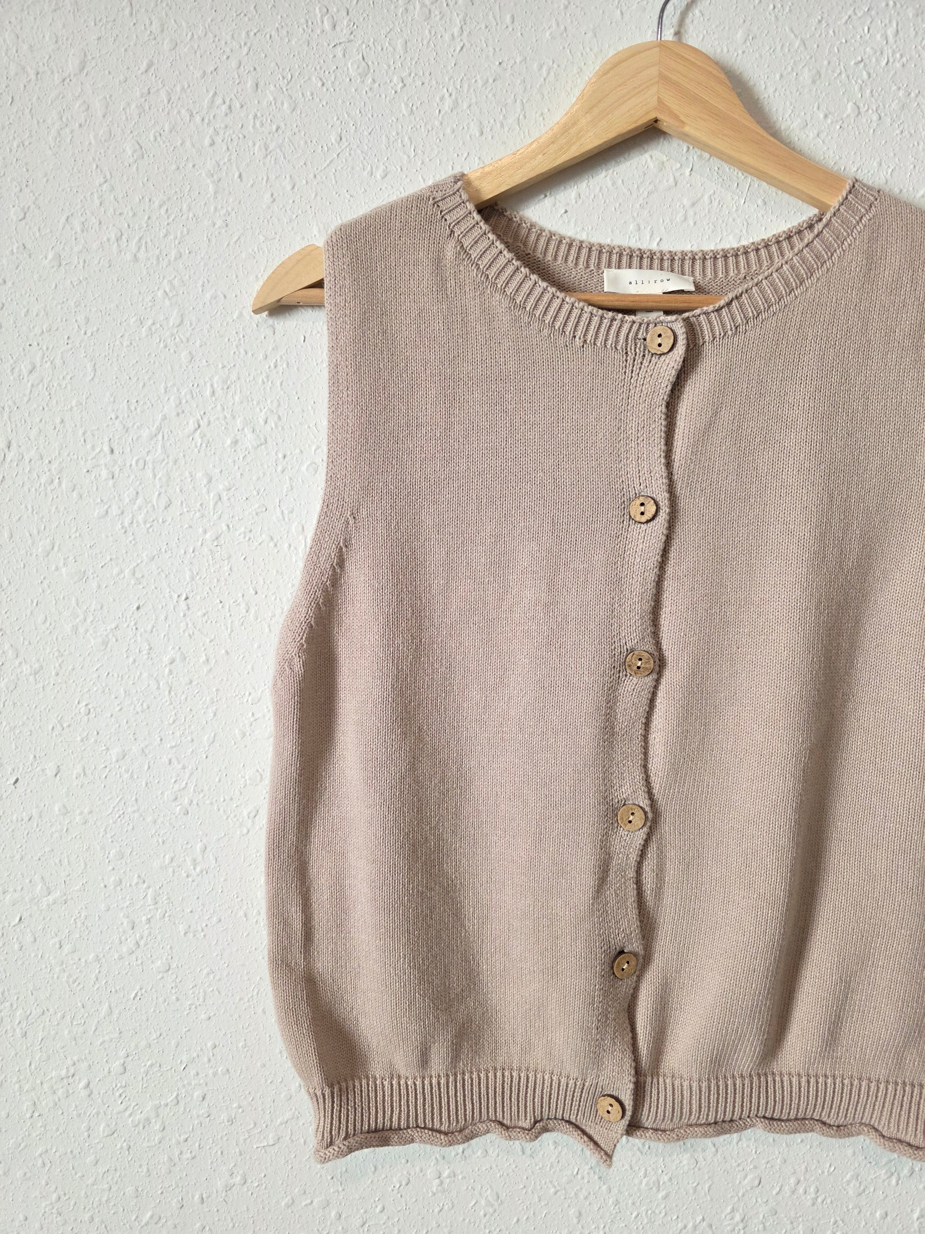 All Row Taupe Cotton Tank (S)