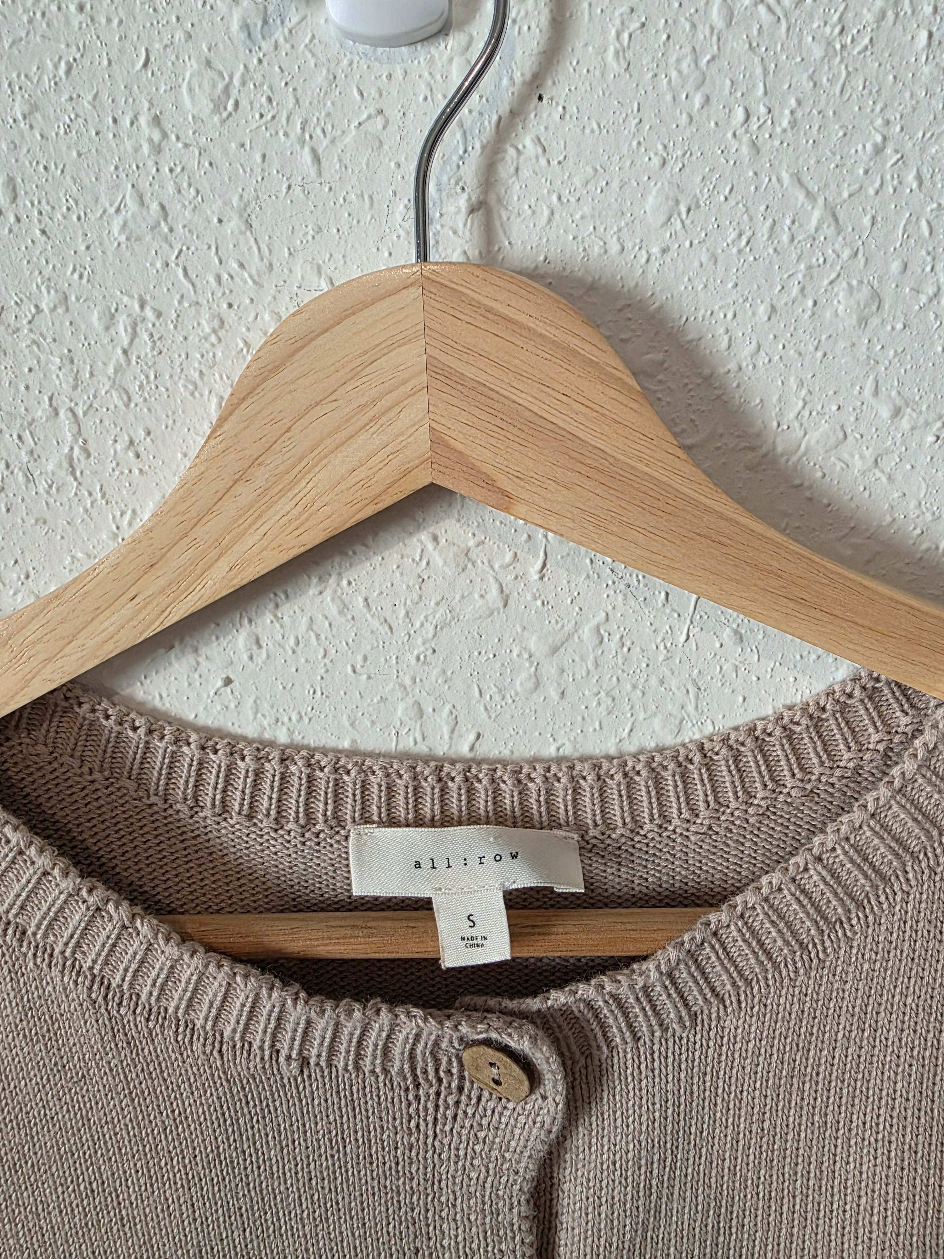 All Row Taupe Cotton Tank (S)