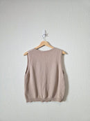 All Row Taupe Cotton Tank (S)