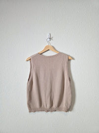 All Row Taupe Cotton Tank (S)