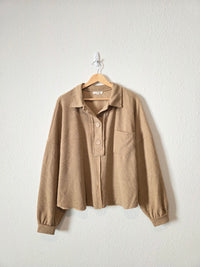 Blu Pepper Mocha Henley Sweater (L)