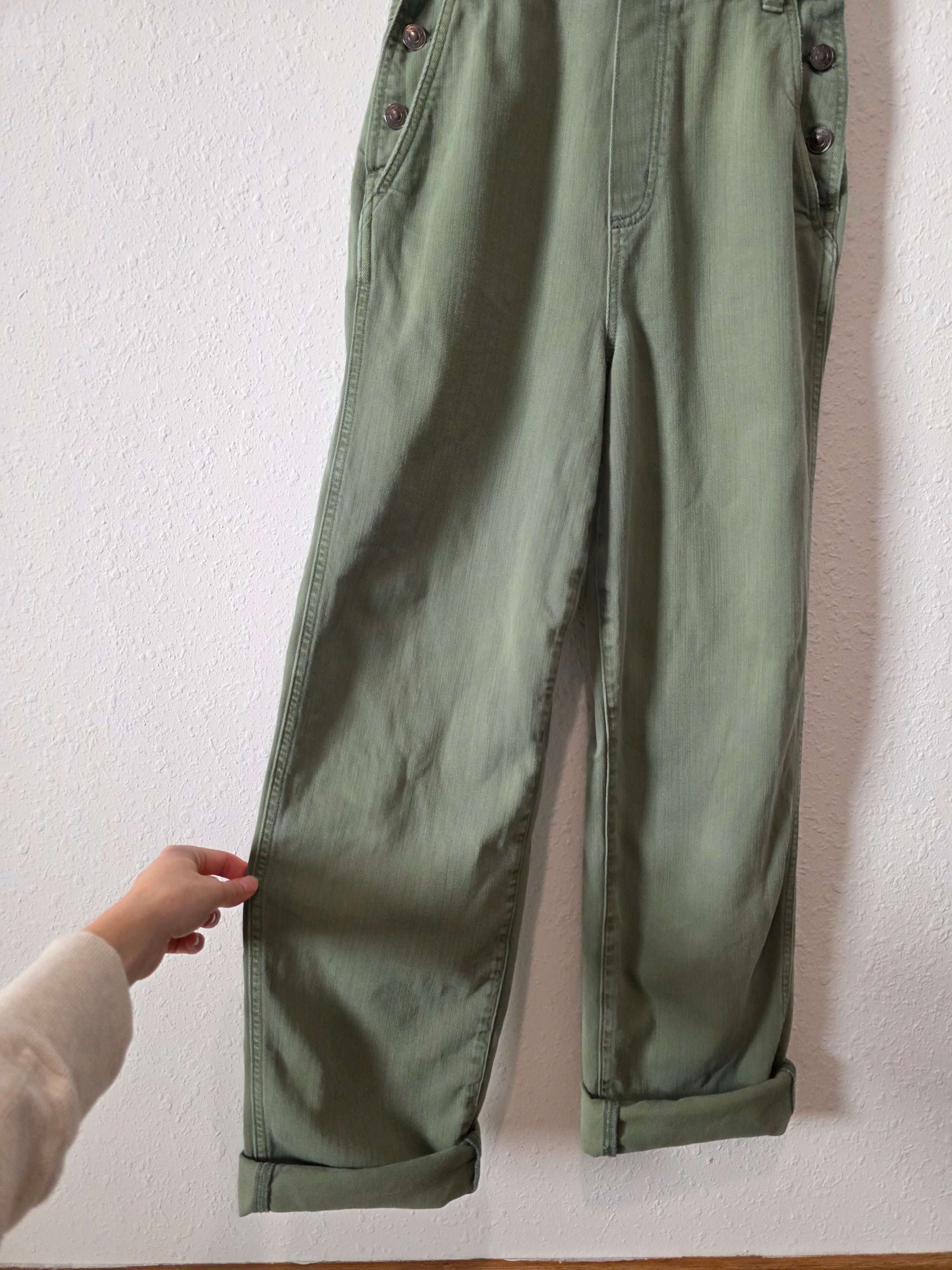 Aerie Green Relaxed Overalls (XS)
