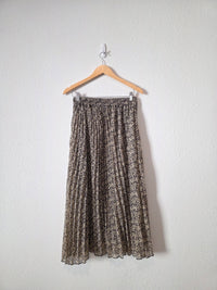 Floral Pleated Midi Skirt (M)