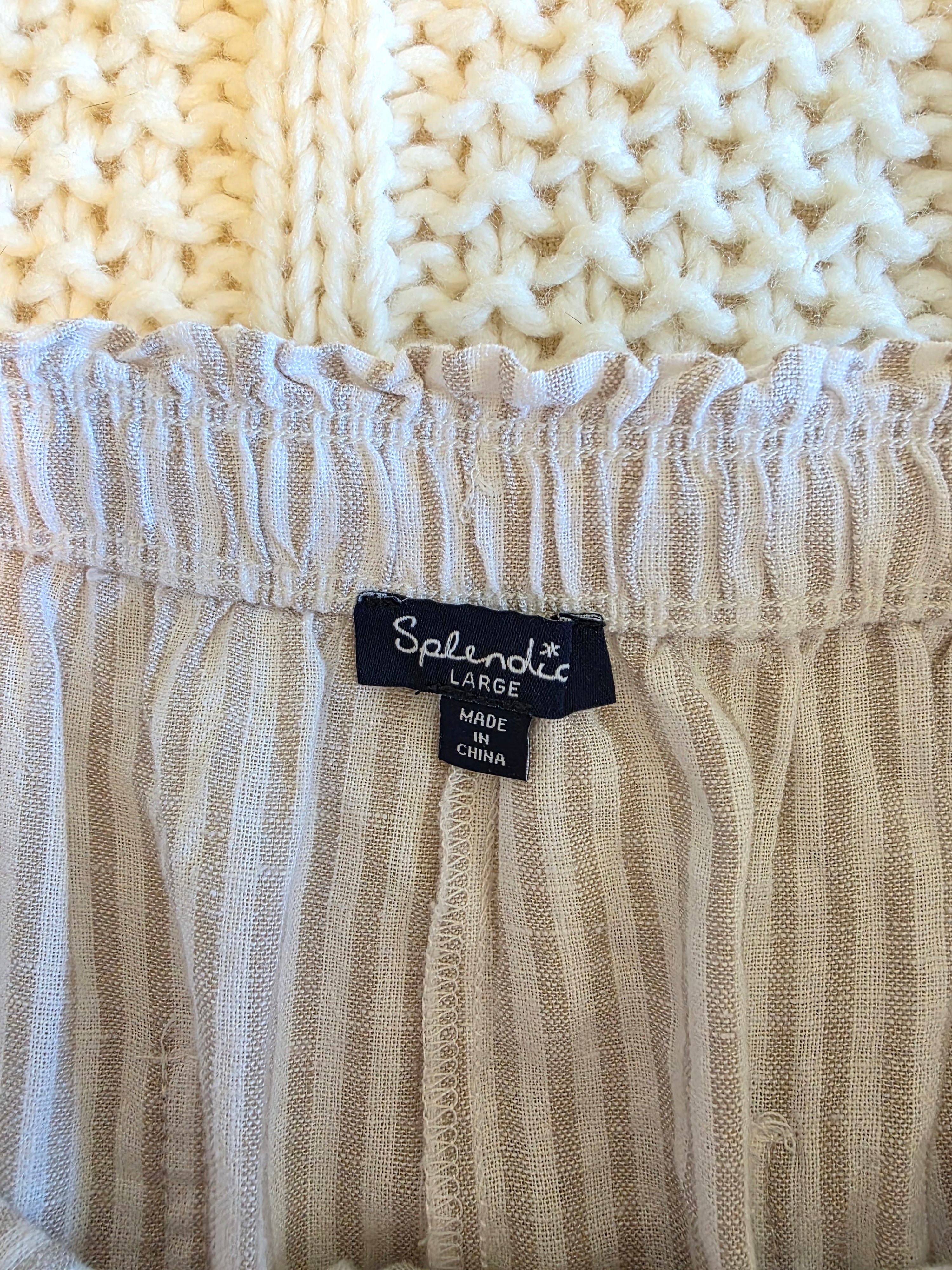 Splendid Linen Blend Wide Leg Pants (L)