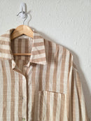 Neutral Striped Button Up Shirt (L)