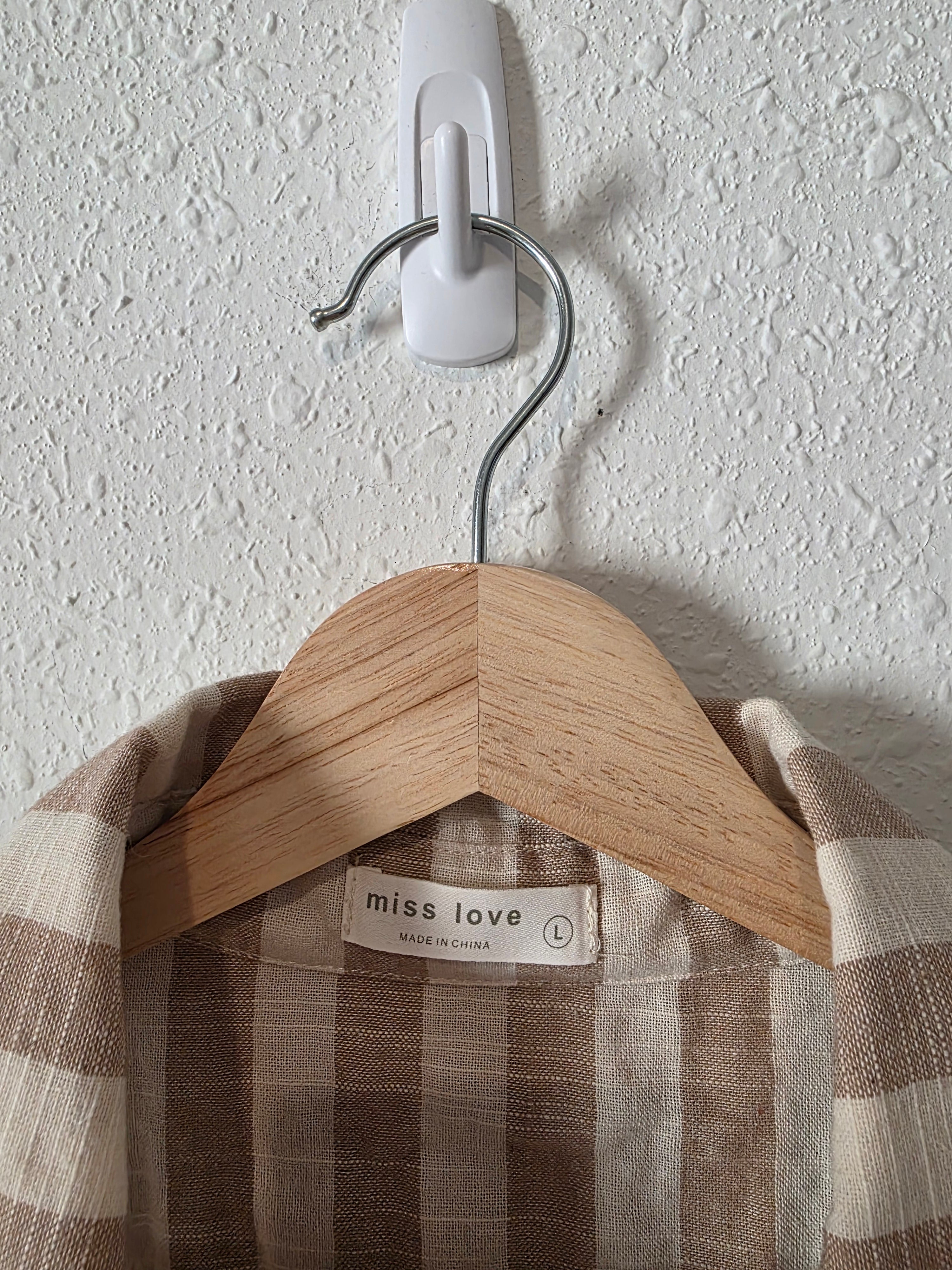 Neutral Striped Button Up Shirt (L)