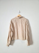 Neutral Striped Button Up Shirt (L)