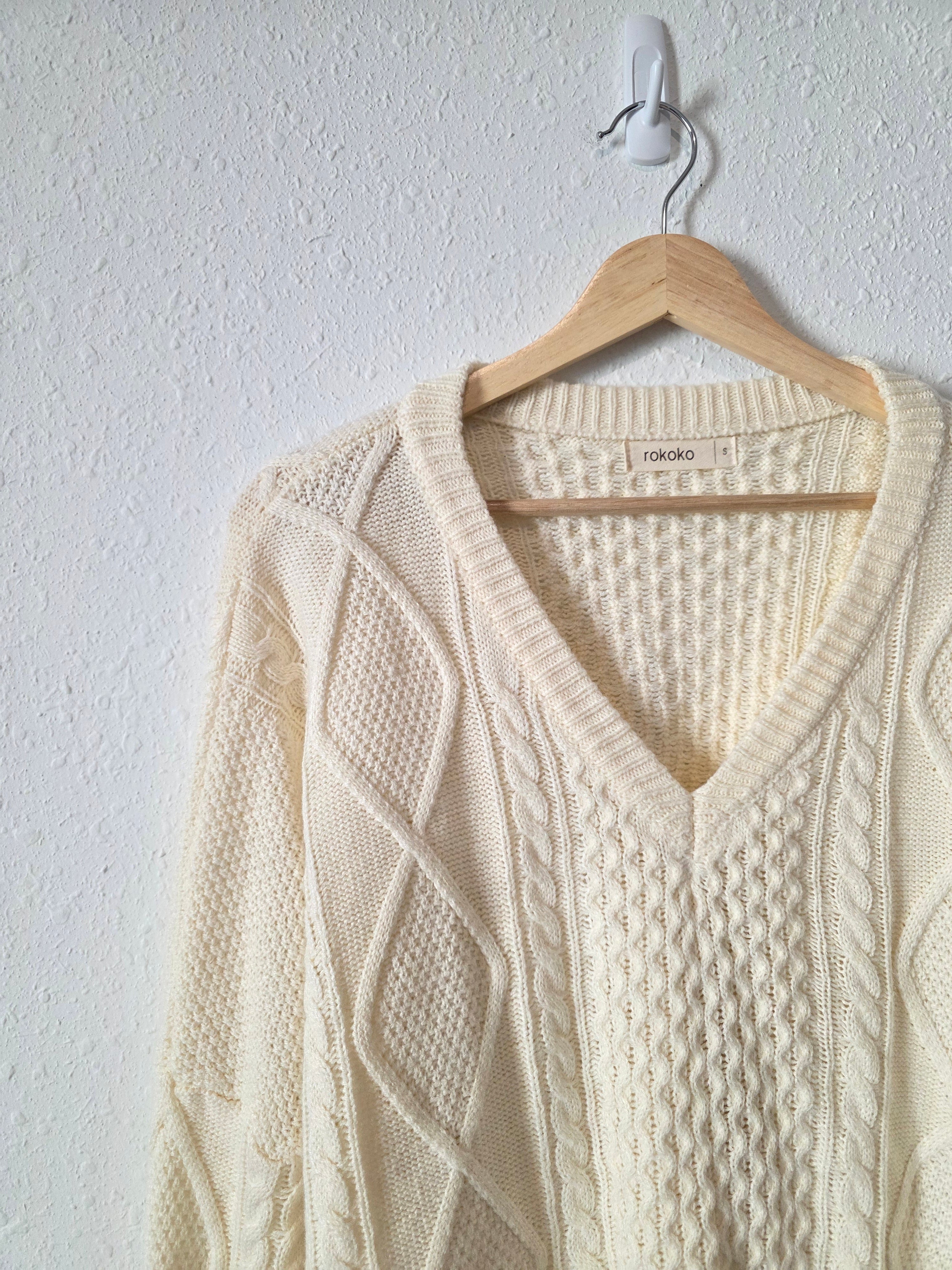 Cable Knit Oversized Sweater (S)
