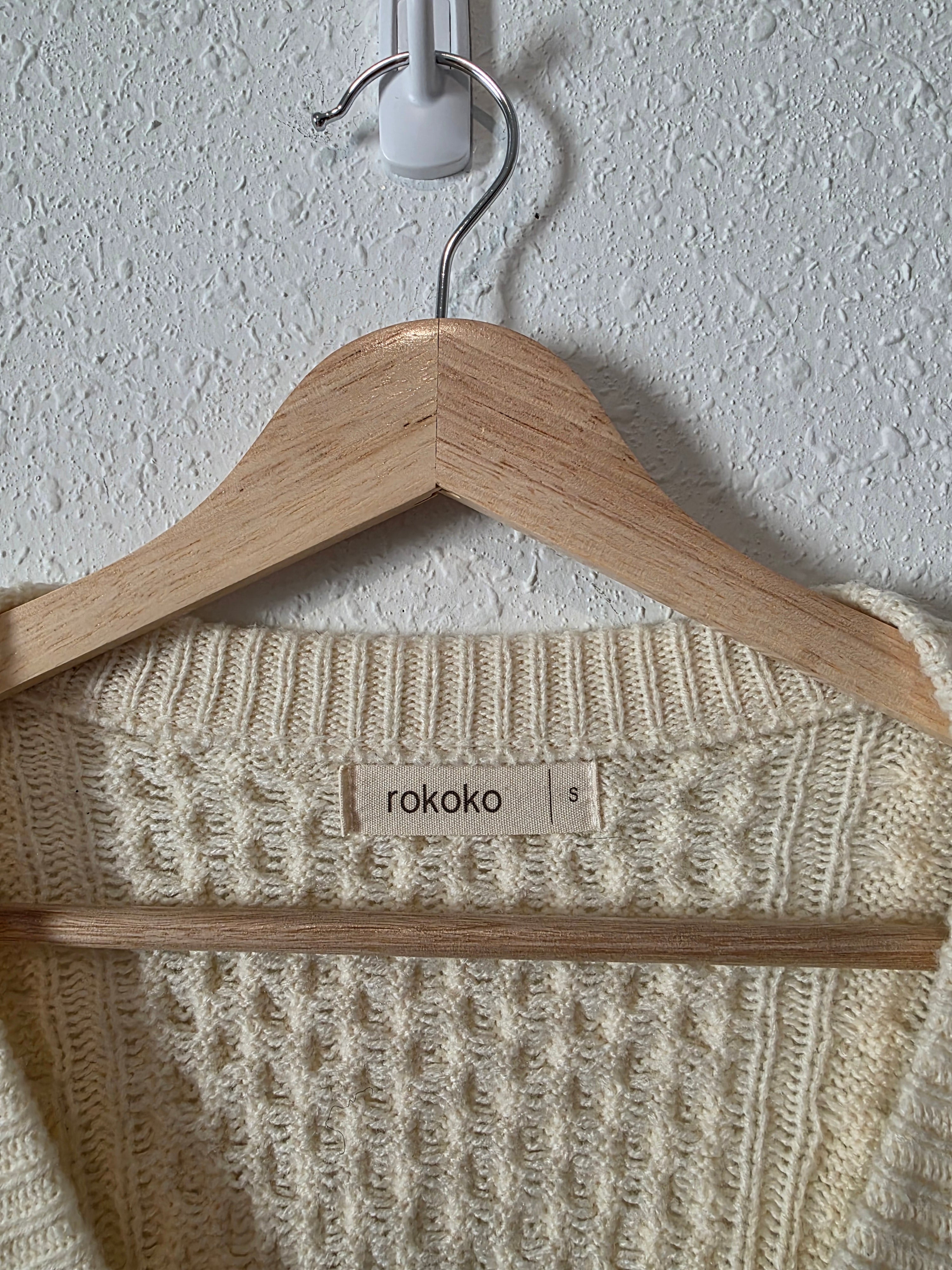 Cable Knit Oversized Sweater (S)