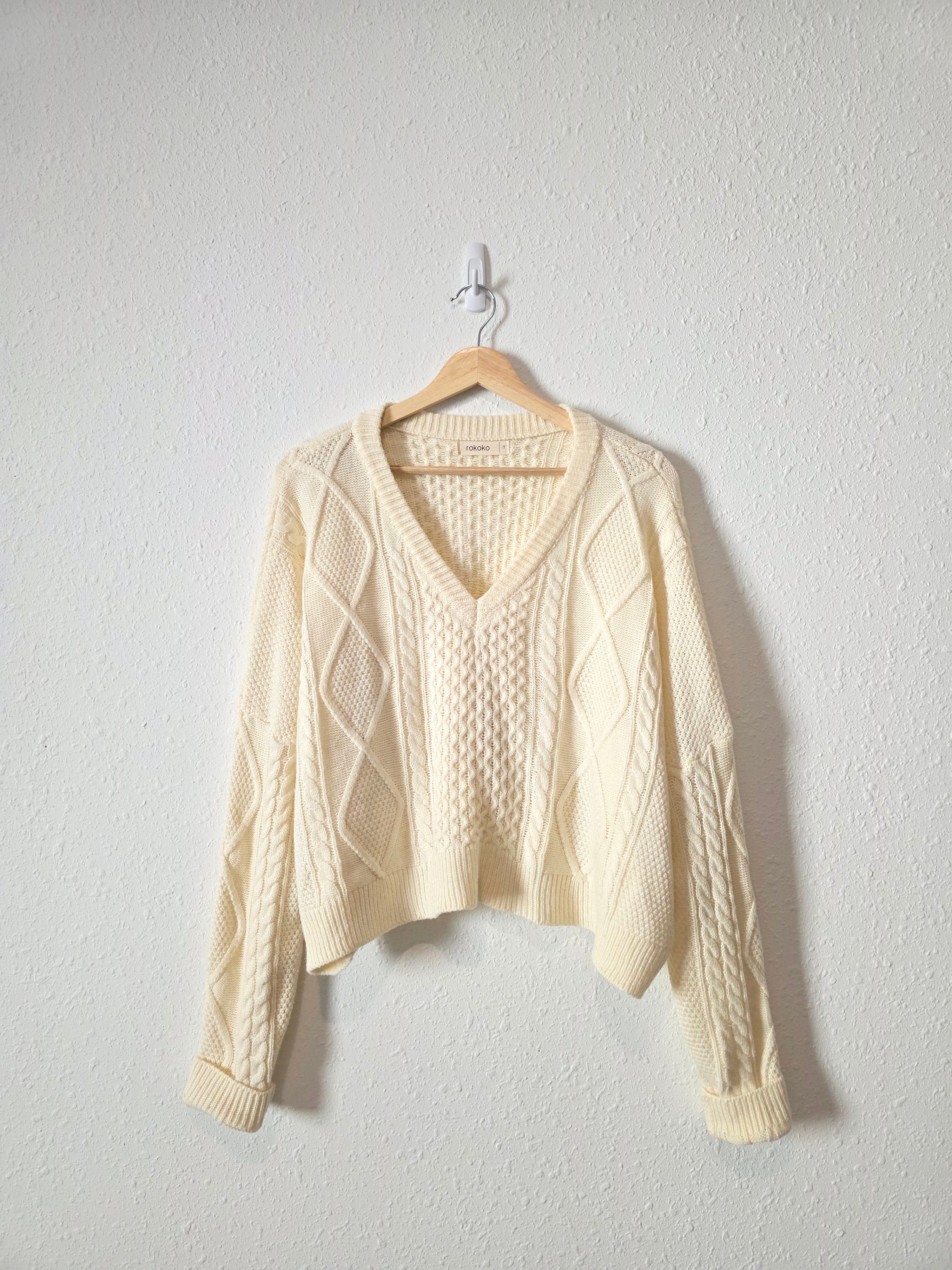 Cable Knit Oversized Sweater (S)