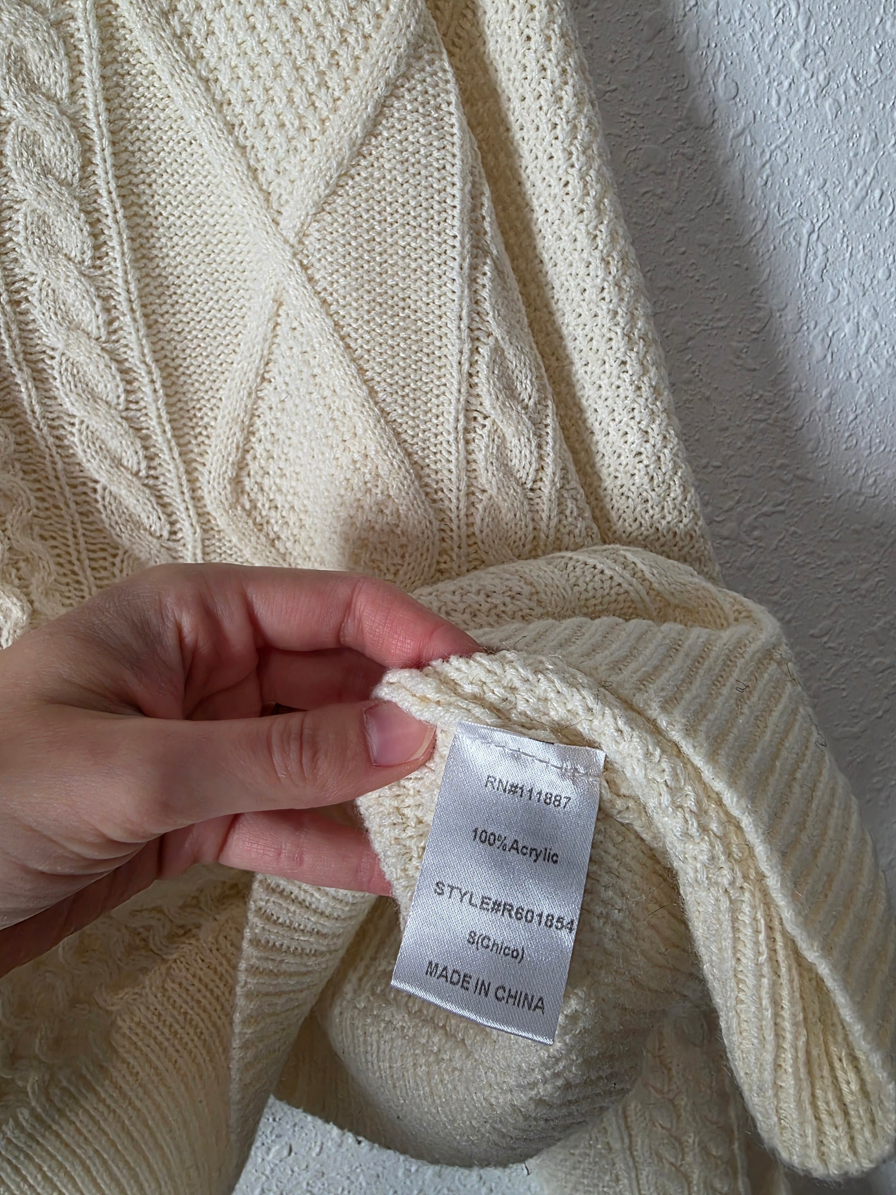 Cable Knit Oversized Sweater (S)