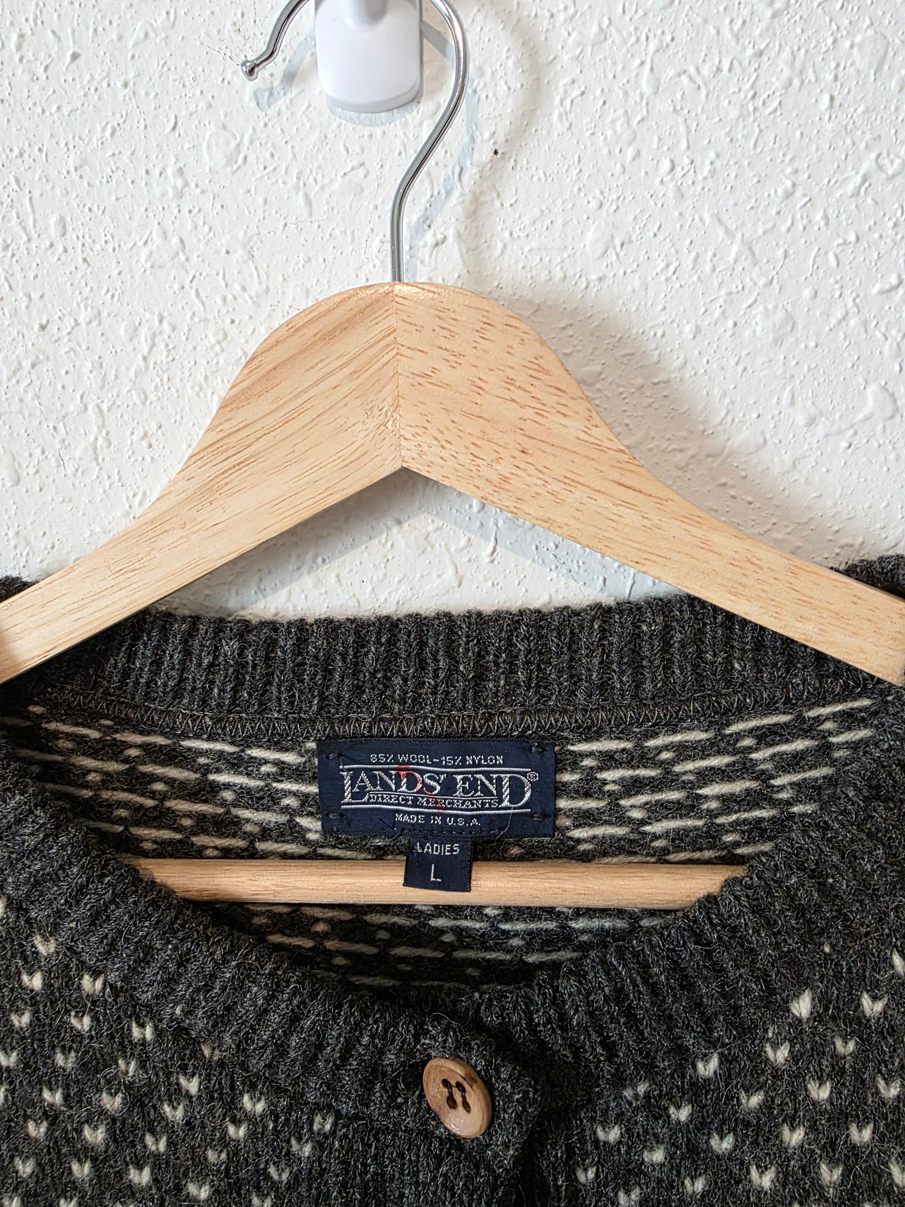 Vintage Lands End Wool Sweater (L)