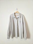 Aerie Gray Oversized Henley Sweatshirt (XL)